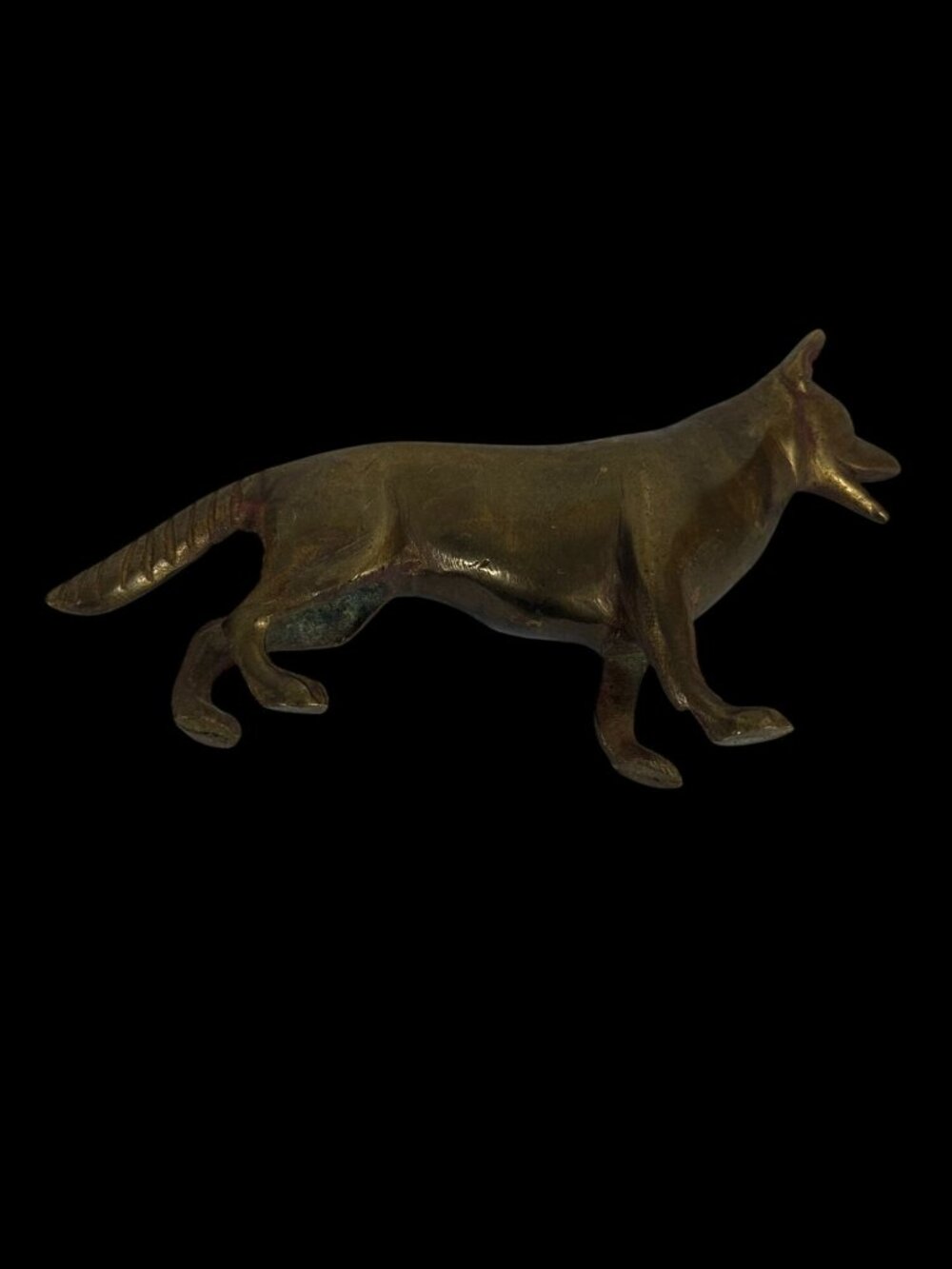 Vintage Solid Brass German Shepherd Alsatian Dog Figurine Rustic Decor Classic - Picture 5 of 7